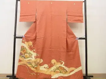 럭셔리 이로도메소데 말 자수 흐르는 물 눈 바퀴 꽃 문양 금 채색 일품