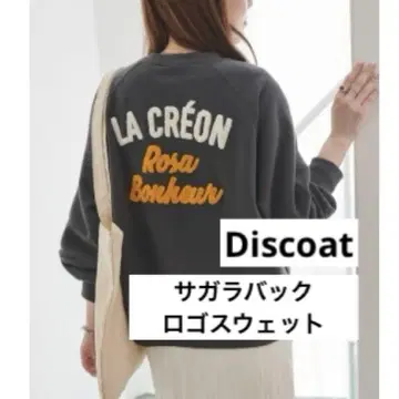 [ 새상품급 ] Discoat 디스코트 사가 로고 맨투맨 차콜 F