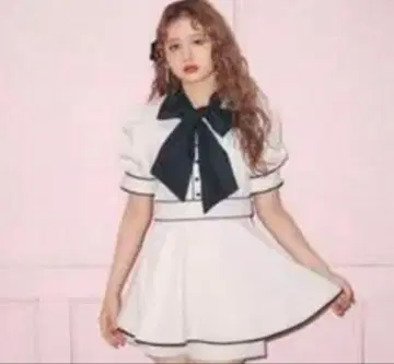 버블스 Bubbles 파이핑 페플럼 리본 셋업 아이보리