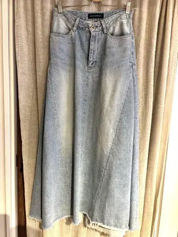 매디슨 블루 데님 롱 스커트