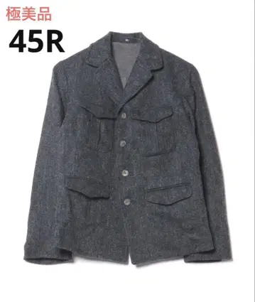 컨디션 최상 45R 셰틀랜드 자켓 L 그레이 정가 71500엔 헤링본