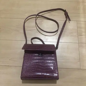 여성용 백 퍼플 크로커다일풍 숄더백