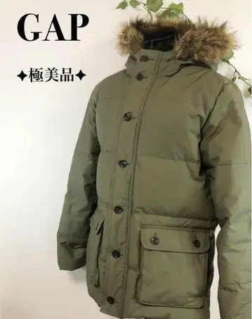 컨디션 최상 Gap 다운 페더 자켓 카키 퍼 후드