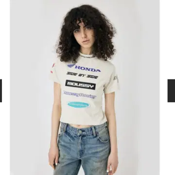 혼다 MOUSSY HONDA RACING TINY 티셔츠 화이트