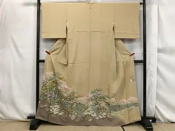럭셔리 이로도메소데 작가물 유수화조문 어스레 염색 순수 실크 일품
