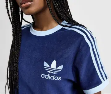 adidas 테리 3 스트라이프 반팔 티셔츠 상의