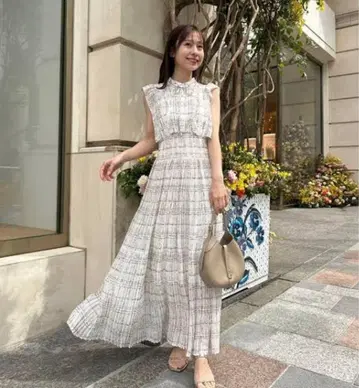 snidel Sustainable 프릴 원피스 IVR