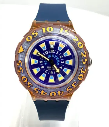 A841 SWATCH AG1993 파랑과 오렌지 쿼츠 손목시계