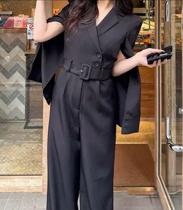 로얄 파티 벨트 부착 케이프풍 올인원