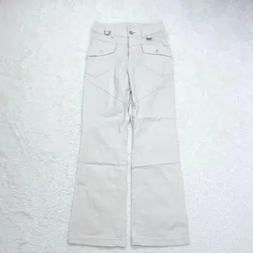 칸사이비스 데님 팬츠 화이트 캐주얼 반지 깔끔한 오피카지 러프