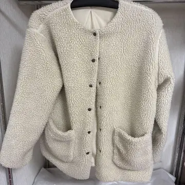 corn 아이보리 단추식 플리스 자켓