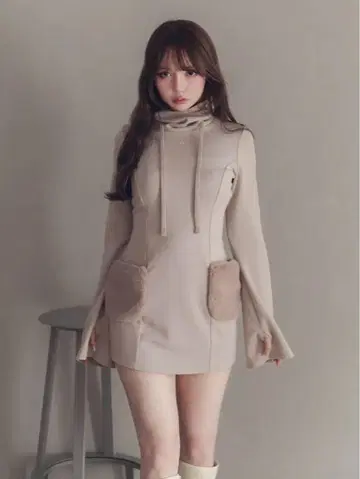 ANDMARY 앤드마리 퍼 포켓 미니 드레스