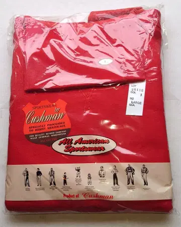 쿠시맨 코튼 100% 무지 터틀넥 레드 Size L 미개봉