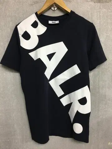 보울러 BIG 로고 프린트 크루넥 T셔츠 네이비 사이즈XS