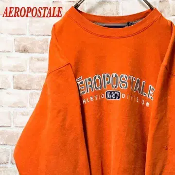 [자수 로고] AEROPOSTALE 맨투맨 소매 원포인트 자수 오렌지