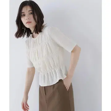 셔링 페플럼 티셔츠 반팔