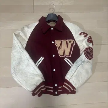 바시티 자켓 버건디 W 자수 33 60s70s