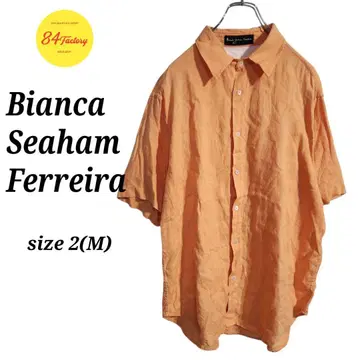 Bianca Seaham Ferreira 반팔 린넨 셔츠 남성용 M 상당