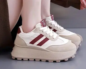 통굽 스니커즈 24cm 빨간색