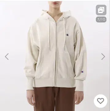 Champion 여성용 리버스 위브 지퍼 후드티 M 오트밀