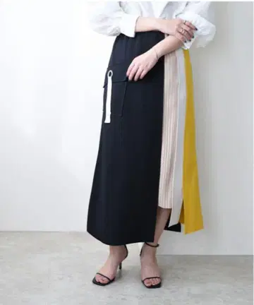 Lululuniy 플리츠 본딩 스커트 프리 사이즈