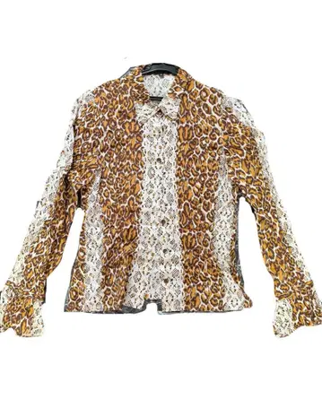 CRUTCH 크 래치 레이온 100% 표범 무늬 셔츠