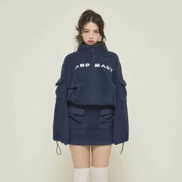 andmary Mary 로고 플리스 재킷/스커트