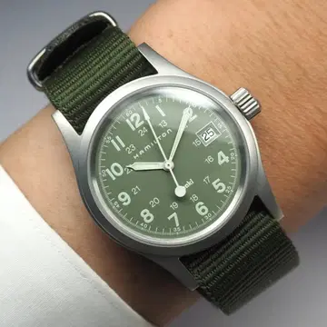 해밀턴 카키 남성용 쿼츠 밀리터리 NATO밴드 R-S