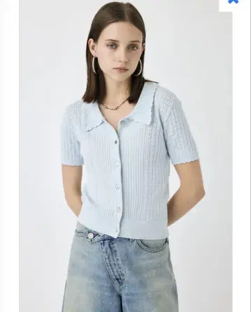 MOUSSY POINTELLE KNIT H/S 셔츠