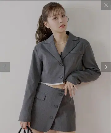 Chico 숏 기장 스트라이프 자켓