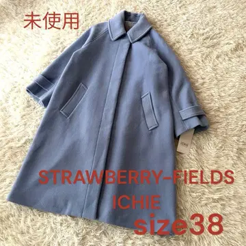 미사용 6만 엔 상품 스트로베리 필 이치에이 깨끗한 블루 울 코트