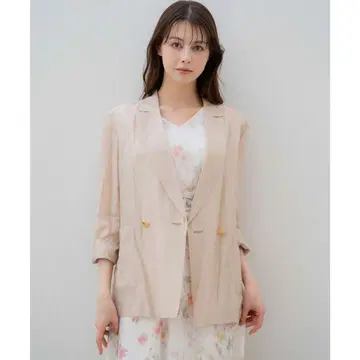 Noela 시어 린넨 라이크 자켓 베이지