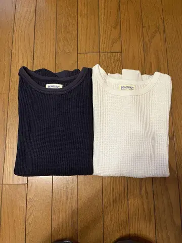 BEAMS BOY 스테디셀러 써멀 네이비&화이트 2벌 세트