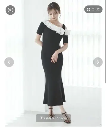 snidel 아지메 플리츠 카라 니트 원피스