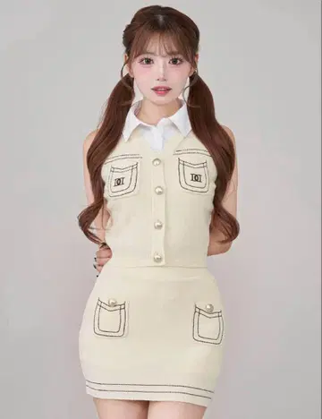 darich 스티치 DD 로고 니트 셋업
