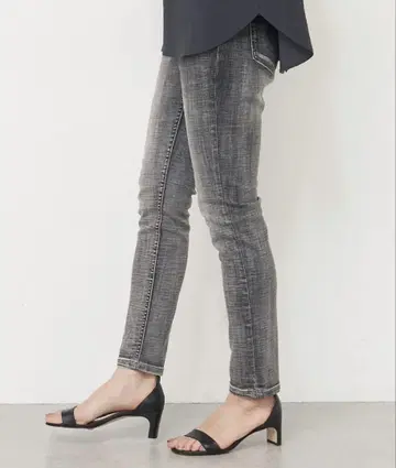 데님 스키니 청바지 그레이 허리밴딩