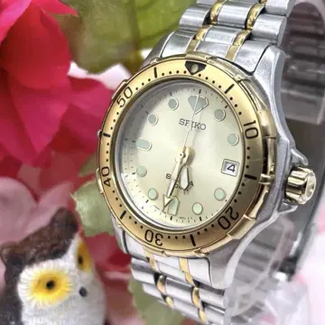 작동품 SEIKO 세이코 스쿠버 다이버 워치 골드