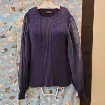 바니스 BARNEYS NEW YORK 스트레치 니트 소매 시스루