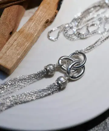OX JEWELRY SILVER TASSEL NECKLACE