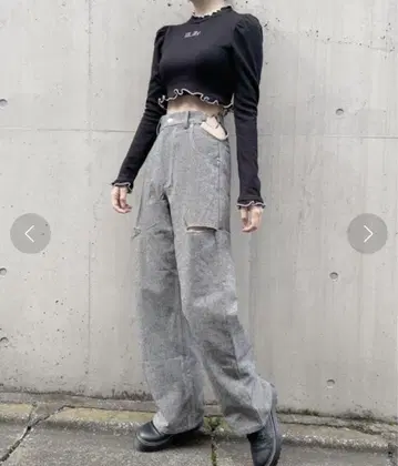 lilLilly 하트 사이드 데님 팬츠