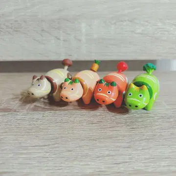 오야사이베코 가챠 빨간베코 토마토 브로콜리 표고버섯 당근 4체 세트