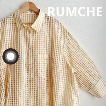 RUMCHE 라무셰 필름 체크 BIG 셔츠 오렌지