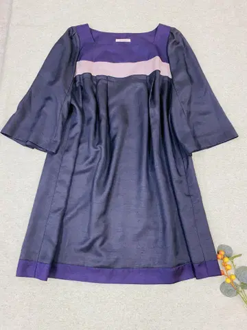 M340 ROSE TIARA 광택 소매 넓은 원피스