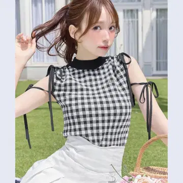 미사용 새상품 미셸 마카롱 깅엄 체크
