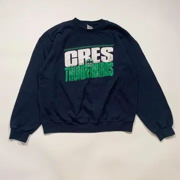 프린트 맨투맨 오버 사이즈 네이비 90s 아메카지