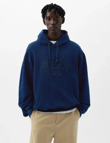 댑 갭 DAP GAP 후드티 데님 네이비 네이비 로고 새상품