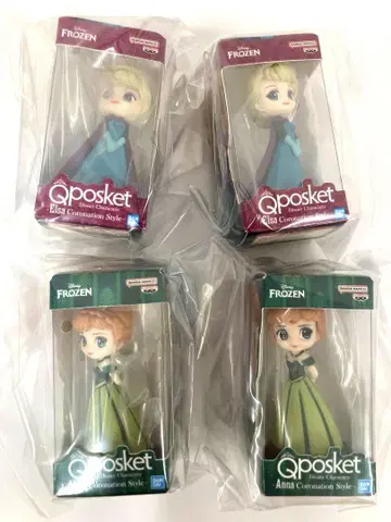 Qposket 디즈니 미니어처 컬렉션3 안나 엘사 4개