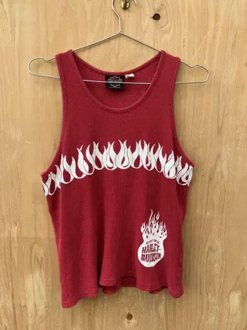 90's HARLEY-DAVIDSON 탱크탑 파이어 패턴