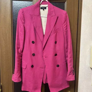 띠어리 린넨 핑크 자켓