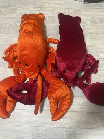 흐물흐물 랍스터 샤이니 레드 오렌지 봉제 인형 미사용 새상품